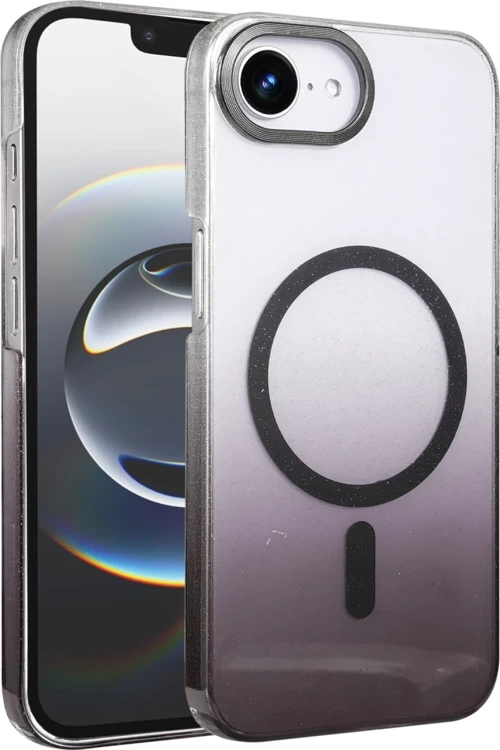 Newface Apple iPhone 16E Glossy Magsafe Kapak - Siyah