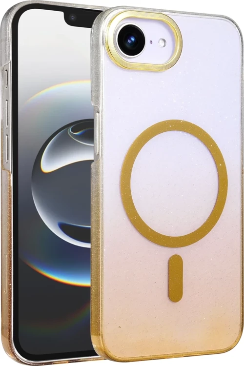 Newface Apple iPhone 16E Glossy Magsafe Kapak - Çöl Titanyum