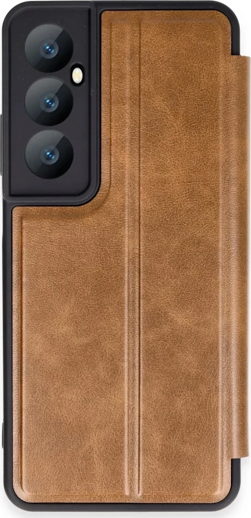 Newface Realme C65 Kılıf Flip Cover - Taba