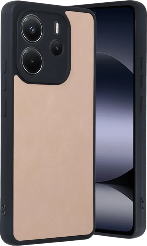 Newface Xiaomi Redmi Note 14 4G Kılıf Aras Deri Kapak - Pudra