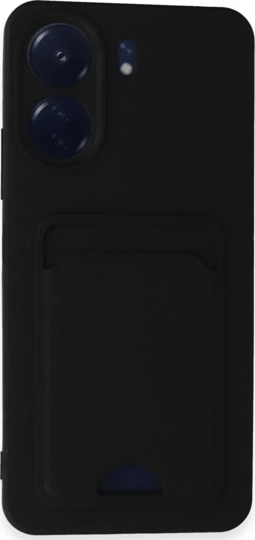 Newface Xiaomi Redmi 13C Kılıf Kelvin Kartvizitli Silikon - Siyah