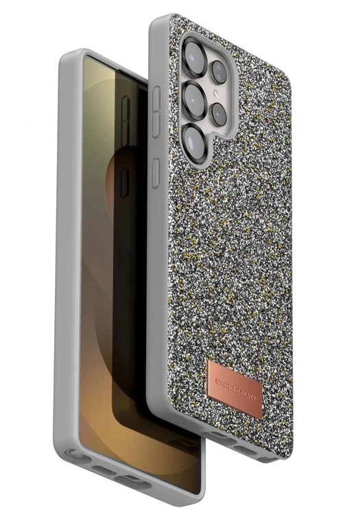 Onegif Samsung Galaxy S25 Ultra Bright Simli Kapak - Gümüş