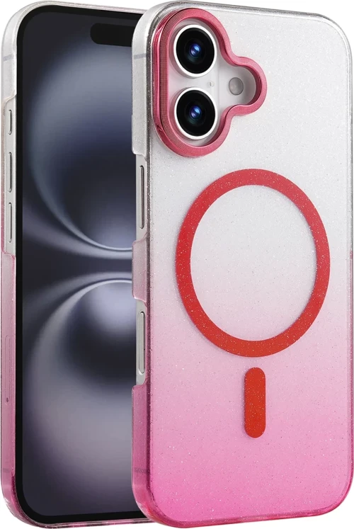 Newface Apple iPhone 16 Plus Glossy Magsafe Kapak - Pembe
