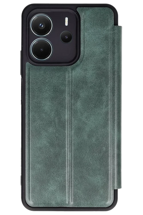 Newface Xiaomi Redmi Note 14 4G Kılıf Flip Cover - Koyu Yeşil