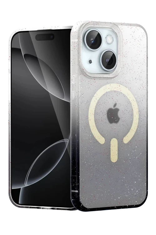 Newface Apple iPhone 14 Pummel Shiny Magsafe Kapak - Siyah