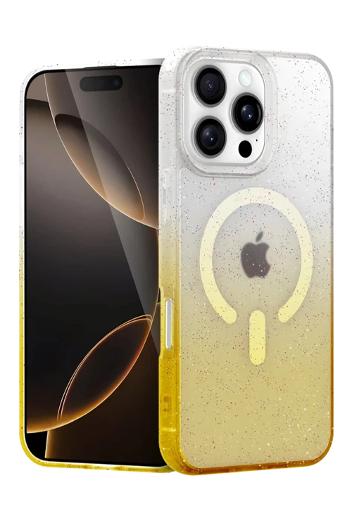 Newface Apple iPhone 16 Pro Pummel Shiny Magsafe Kapak - Gold