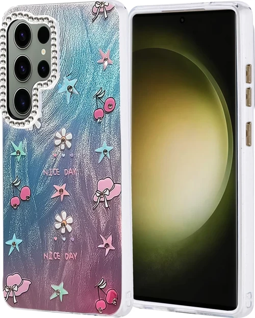 Newface Samsung Galaxy S25 Ultra Kılıf Blade Aynalı Desenli Kapak - Desen 4