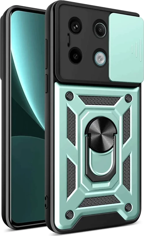 Newface Xiaomi Redmi Note 13 Pro 4G Pars Lens Yüzüklü Silikon - Yeşil