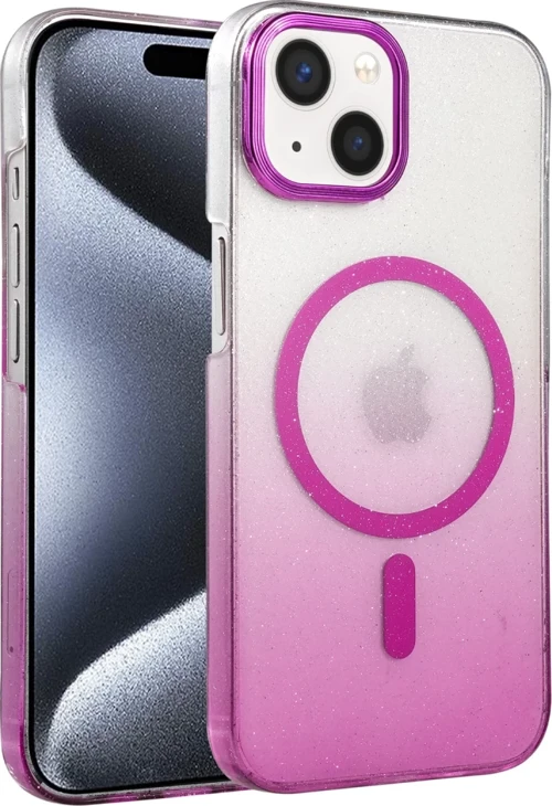 Newface Apple iPhone 14 Glossy Magsafe Kapak - Mor