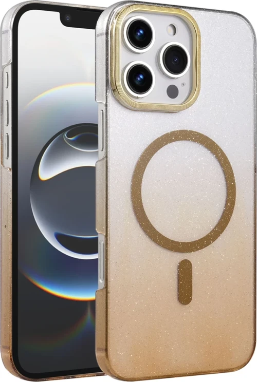 Newface Apple iPhone 16 Pro Glossy Magsafe Kapak - Çöl Titanyum