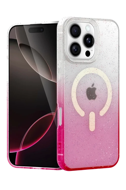 Newface Apple iPhone 16 Pro Pummel Shiny Magsafe Kapak - Pembe