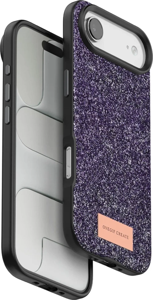 Onegif Apple iPhone 17 Air Bright Simli Kapak - Derin Mor