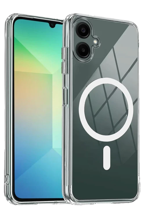 Newface Samsung Galaxy A07 4G Combo Sert Şeffaf Magsafe Kapak - Şeffaf