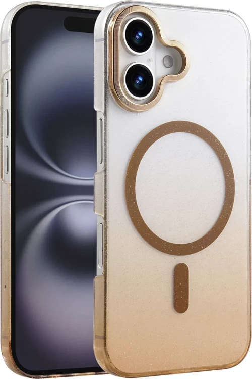 Newface Apple iPhone 16 Glossy Magsafe Kapak - Çöl Titanyum