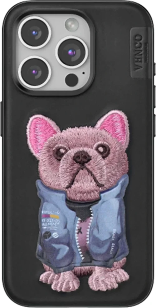 Venco Apple iPhone 15 Pro Cute Desenli Kapak - Siyah