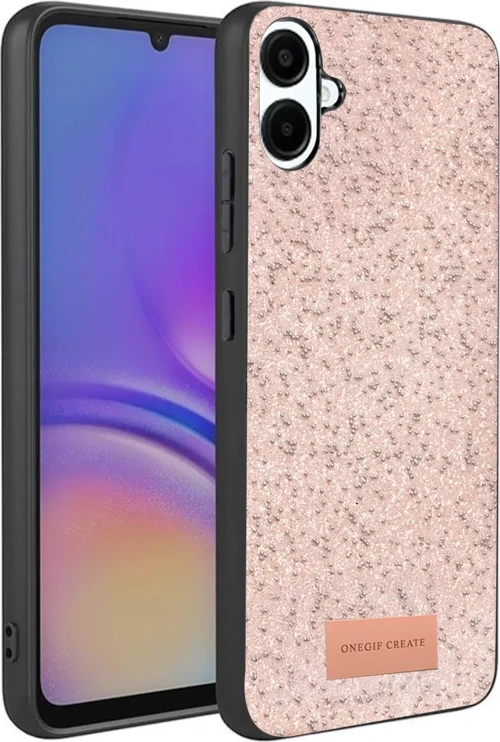 Onegif Samsung Galaxy A07 4G Bright Simli Kapak - Pembe