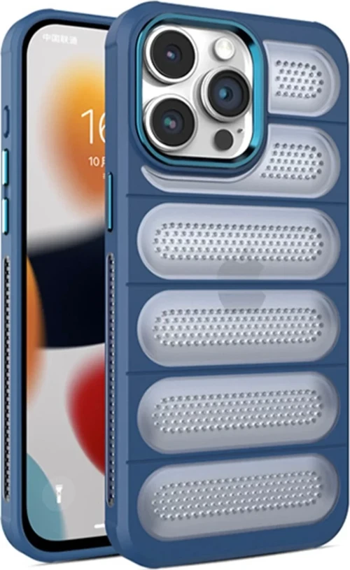 Newface Apple iPhone 15 Pro Max Kılıf Airmax Silikon Kapak - Lacivert