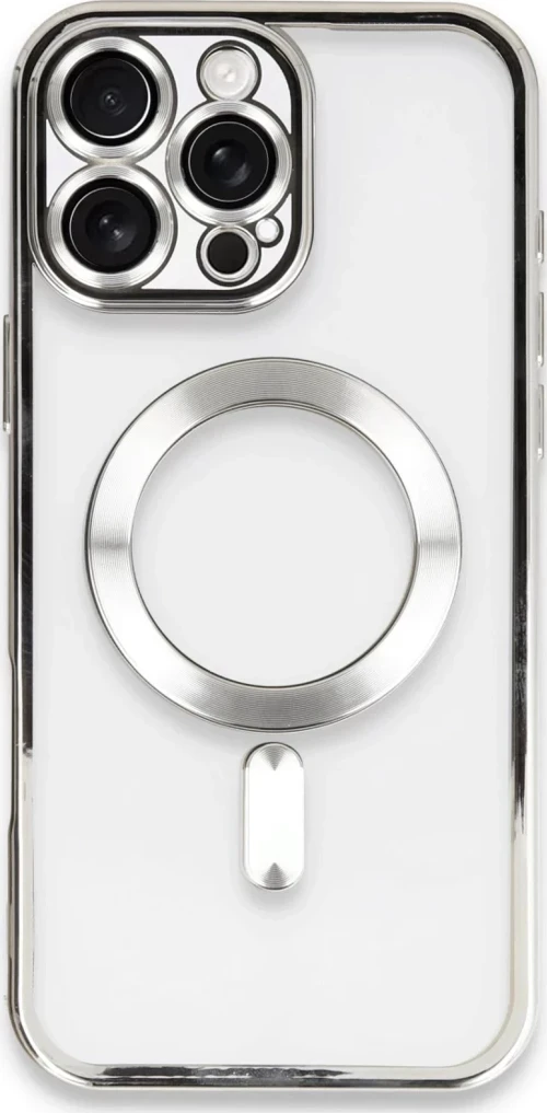 Newface Apple iPhone 16 Pro Kılıf Kross Magneticsafe Kapak - Gümüş
