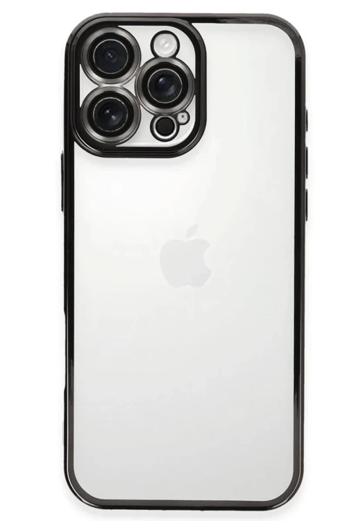 Newface Apple iPhone 16 Pro Kılıf Razer Lensli Silikon - Siyah