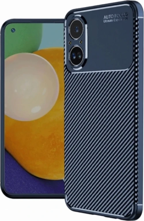 Newface Realme 12 Lite Kılıf Auto Focus Karbon Kapak - Lacivert