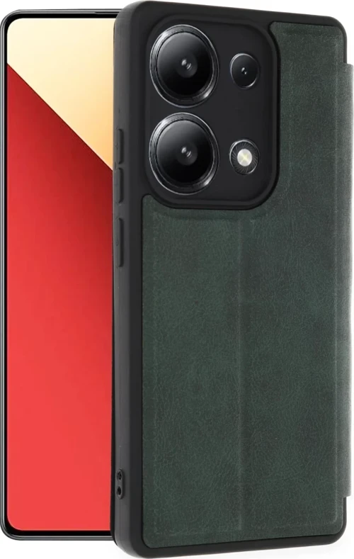 Newface Xiaomi Redmi Note 13 4G Kılıf Flip Cover - Koyu Yeşil