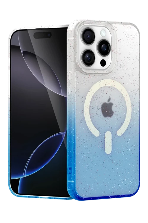 Newface Apple iPhone 14 Pro Pummel Shiny Magsafe Kapak - Mavi