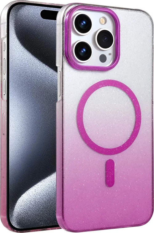 Newface Apple iPhone 14 Pro Max Glossy Magsafe Kapak - Mor