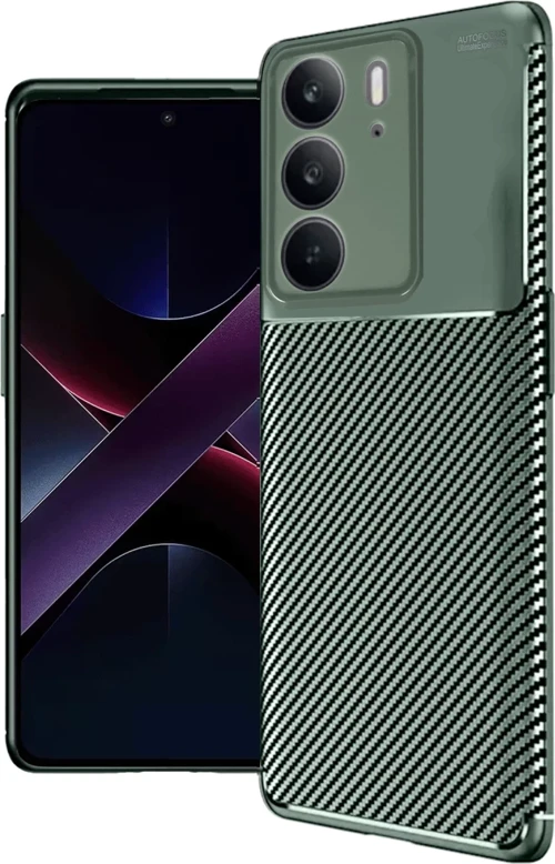 Newface Realme C75 4G Auto Focus Karbon Kapak - Koyu Yeşil