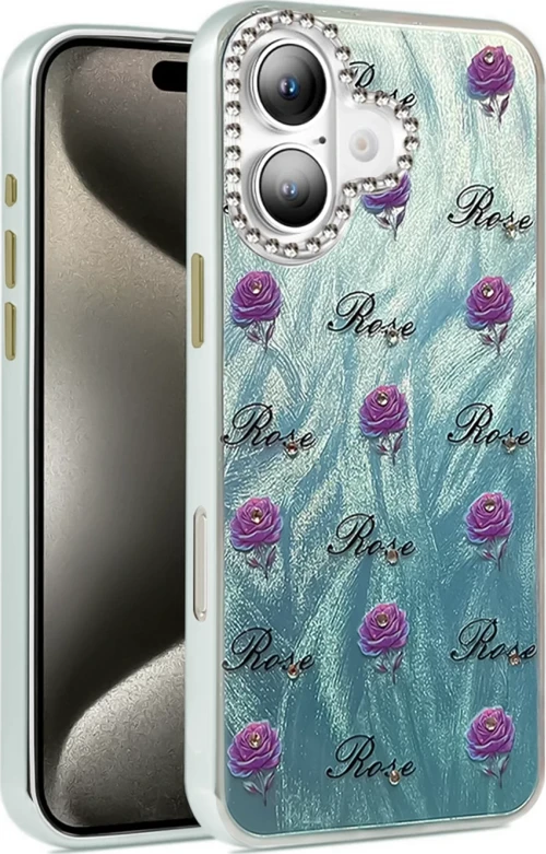 Newface Apple iPhone 16 Kılıf Blade Aynalı Desenli Kapak - Desen 9