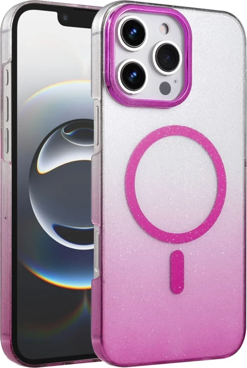 Newface Apple iPhone 16 Pro Glossy Magsafe Kapak - Mor