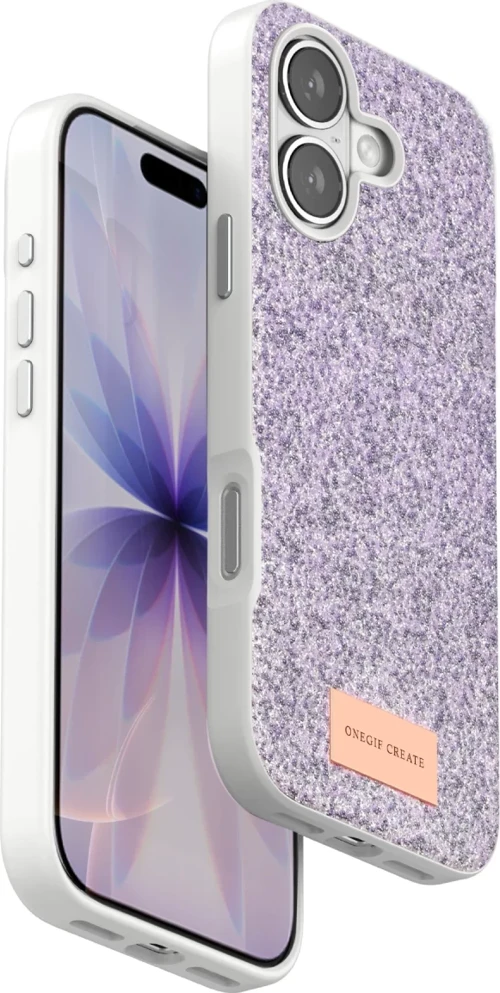 Onegif Apple iPhone 17 Bright Simli Kapak - Lila