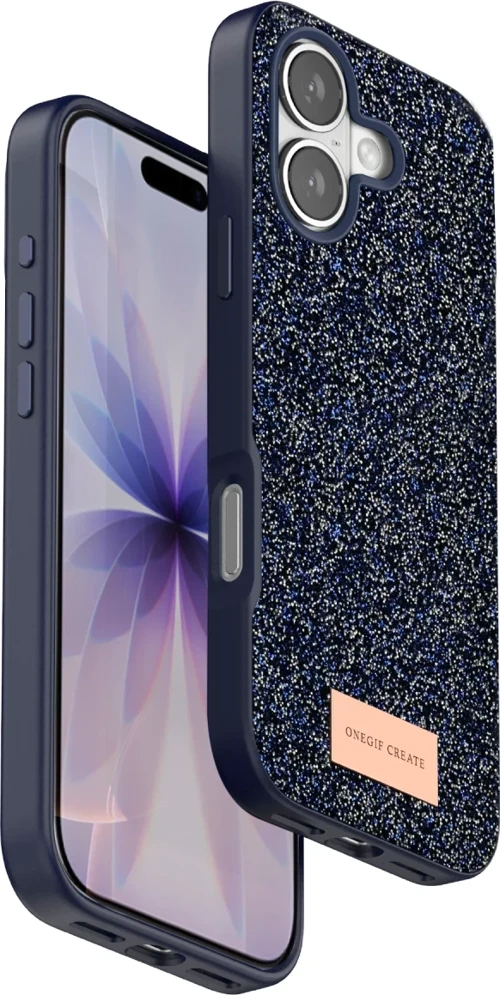 Onegif Apple iPhone 17 Bright Simli Kapak - Mavi