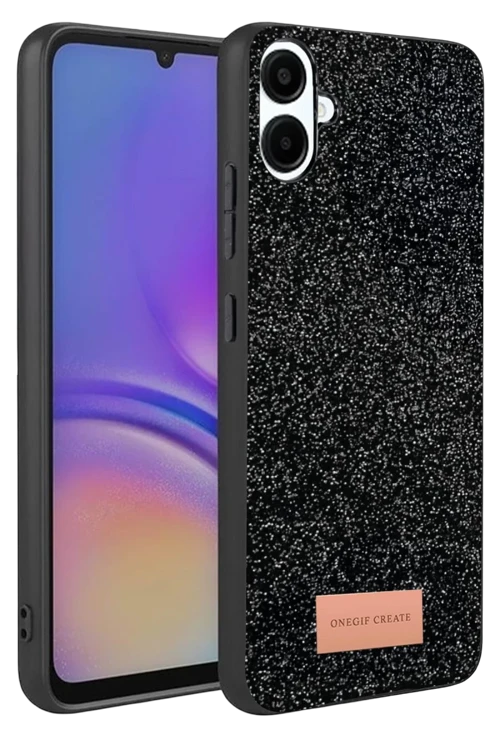 Onegif Samsung Galaxy A07 4G Bright Simli Kapak - Siyah