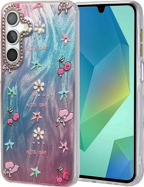 Newface Samsung Galaxy A55 5G Kılıf Blade Aynalı Desenli Kapak - Desen 4