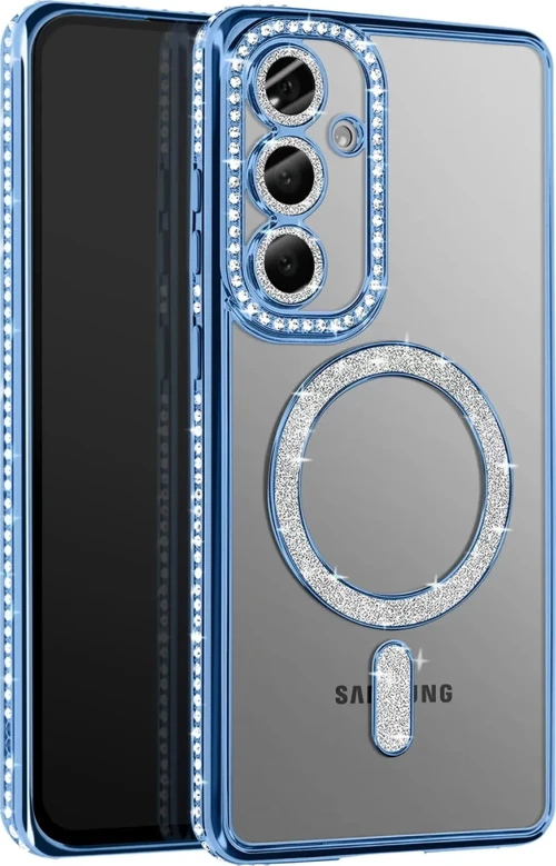 Newface Samsung Galaxy A37 5G Joke Simli Magneticsafe Kılıf - Mavi