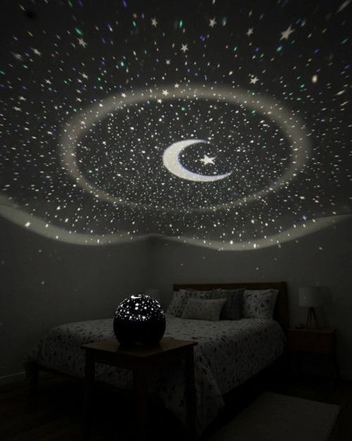 Fişli Yıldız Projektör Gece Lambası Müzikli