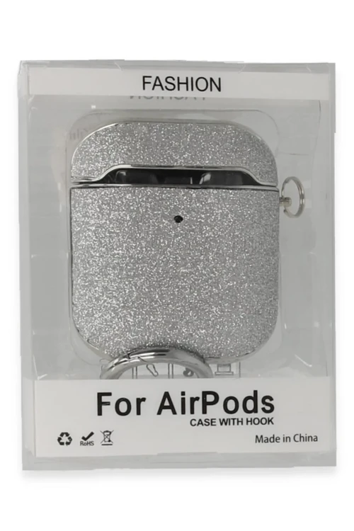 Newface Apple Airpods 2 (2.nesil) Spell Simli Kılıf - Gümüş