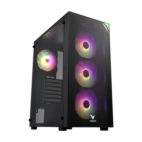 VENTO VG3400S, 650W, 80Plus, Siyah, Temperli Cam, RGB, ATX, Tower, GAMING KASA