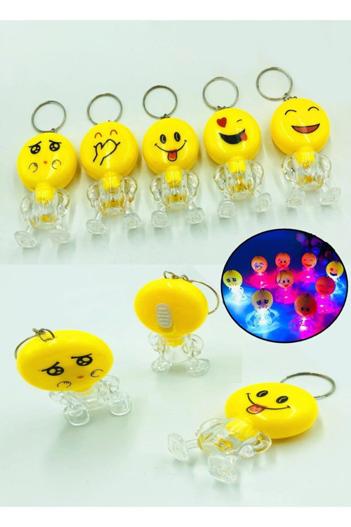 Işıklı El Feneri Emoji Anahtarlık 10 Adet Karne Hediyesi