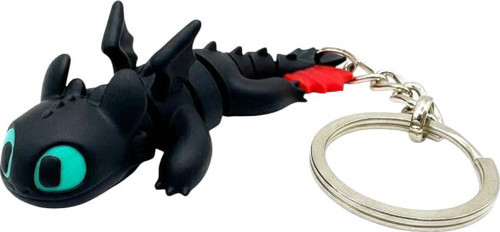 Ejderha Figürü Anahtarlık, Hediyelik Çanta Aksesuarı ve Hareketli Oyuncak | Toothless (Dişsiz)