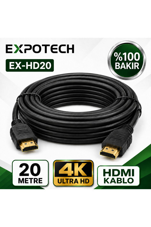Ex-Hd20 20 Metre 4K Hdmı Kablo Görüntü Ve Ses Aktarım Kablosu