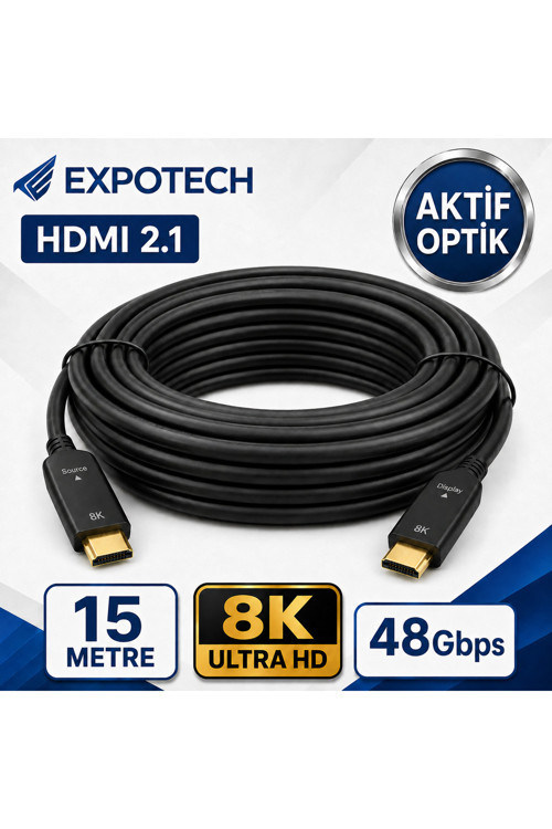 8K Fiber Hdtv 2.1 Aktif Optik Hdmı Kablo 15 Metre 8K 60Hz 48Gbps Ultra Hd