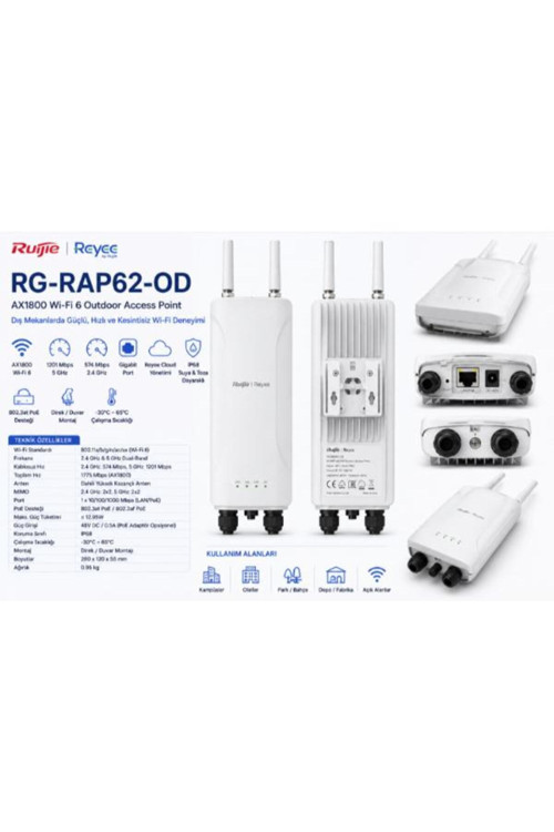 Rg-Rap62 Iç Ortam Access Point, Ax1800, 1 Gigabit Ethernet Port