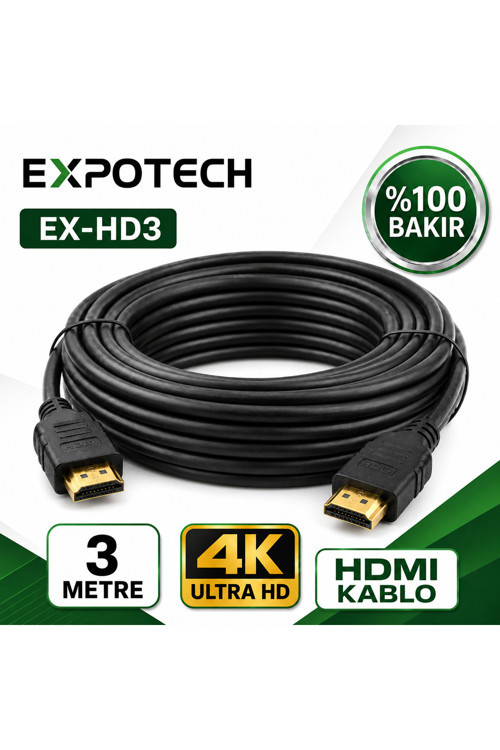 Ex-Hd03 3 Metre 4K Hdmı Görüntü Ve Ses Aktarım Kablosu