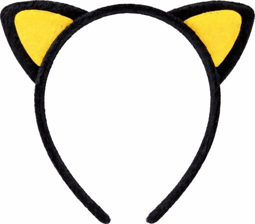 Peluş Kedi Kulak Taç Sarı Siyah – Çocuk Parti & Kostüm Tacı