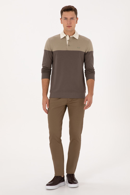 Erkek Slim Fit Haki Kanvas Pantolon50316835-VR027