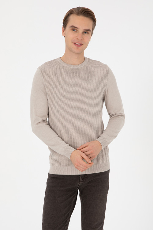 Erkek Regular Fit Bisiklet Yaka Taş Kazak50308400-VR049