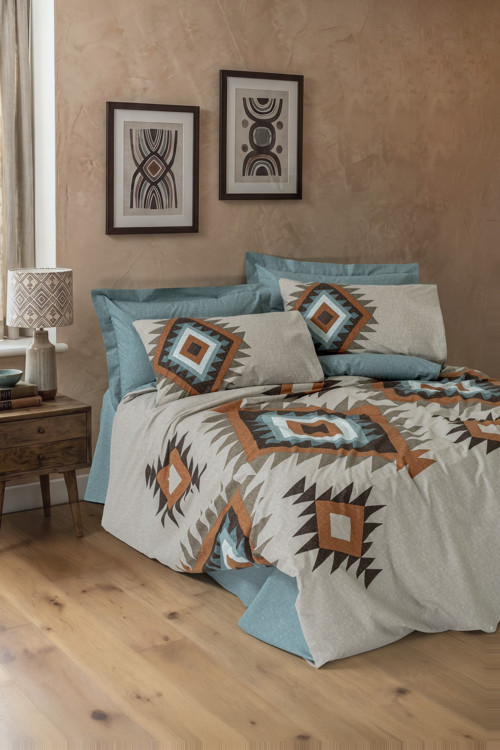 Ethnic Tek Kişilik Nevresim Takımı Nomad Mint