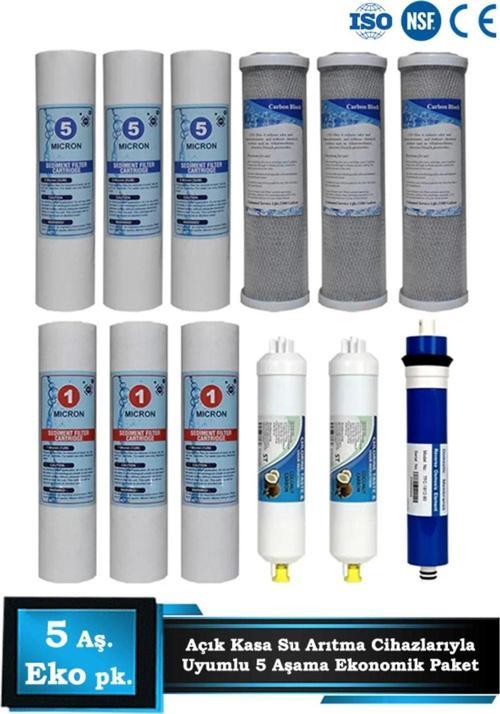 Açık Kasa Su Arıtma 80 GPD Süper Membranlı Filtre Seti 5 Aşama Ekonomik Paket