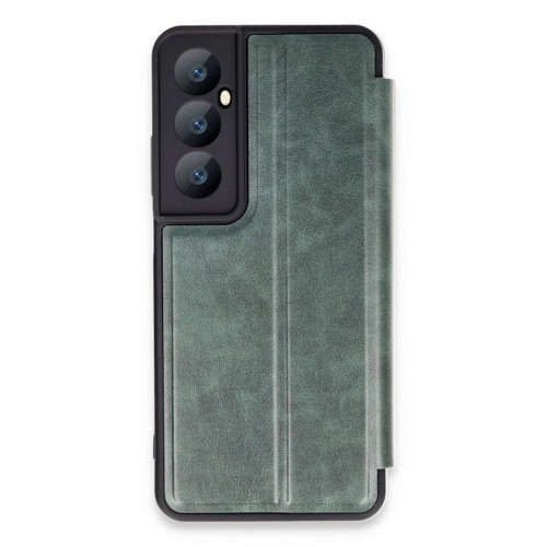 Realme C65 Kılıf Flip Cover - Koyu Yeşil